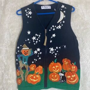 Halloween Embroidered Vintage sweater vest
